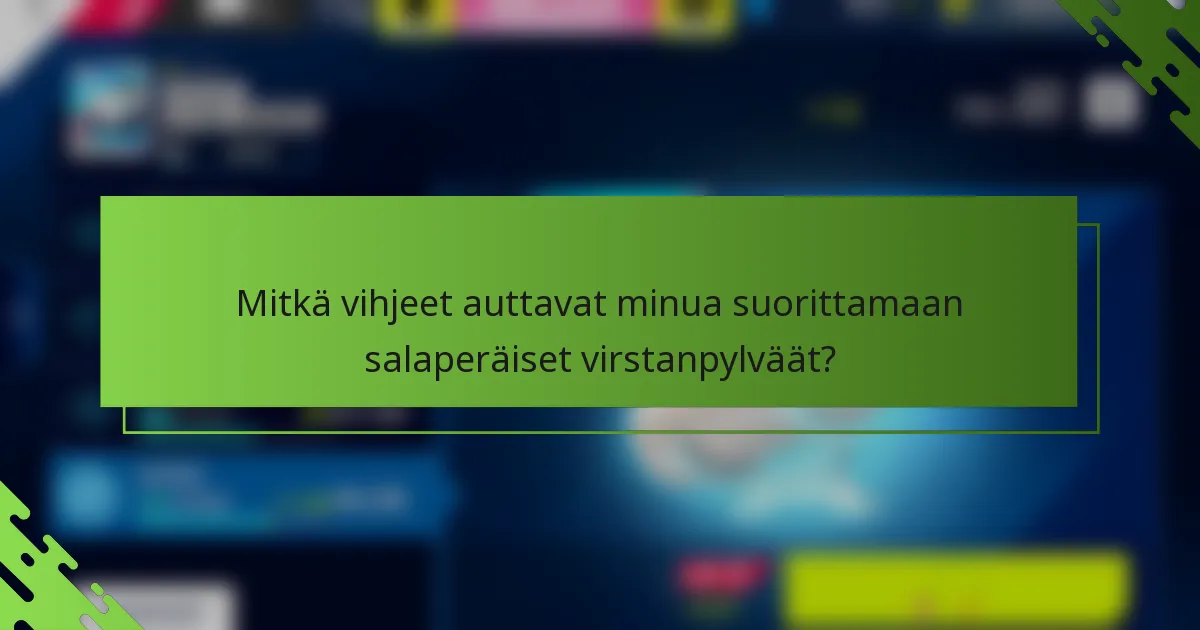 Mitkä vihjeet auttavat minua suorittamaan salaperäiset virstanpylväät?